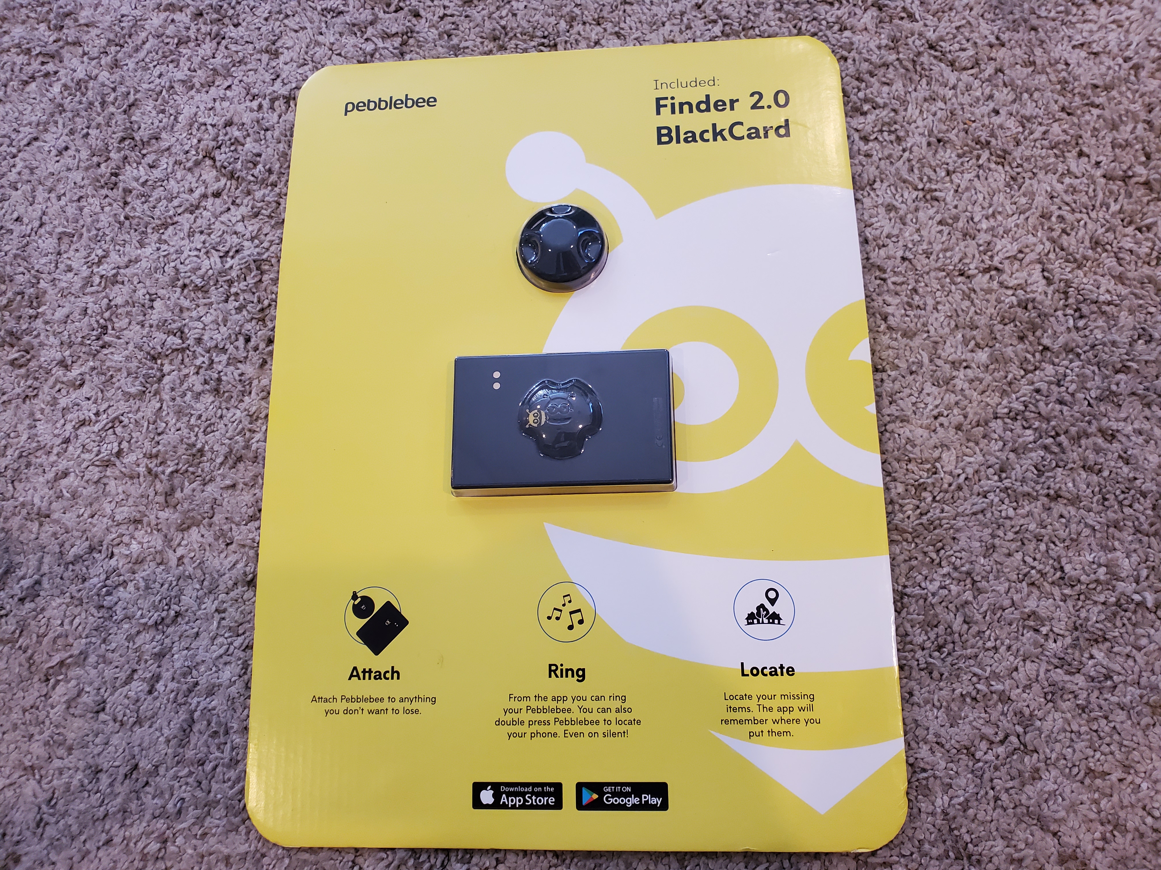 2X Pebblebee Finder 2.0 Key Finder-Rechargeable & 500 Foot Range Multi Pack 