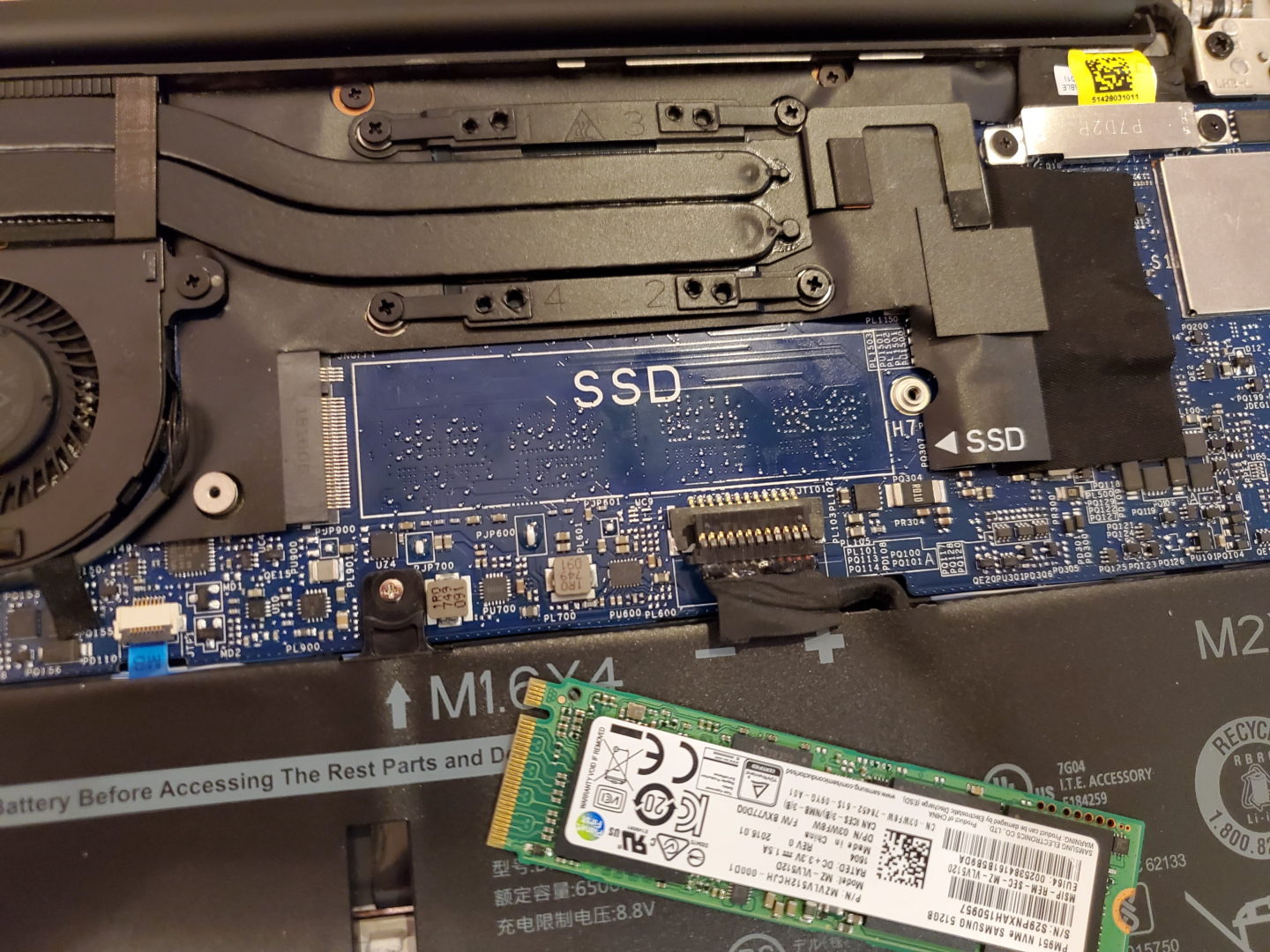 photo showing the SSD removed