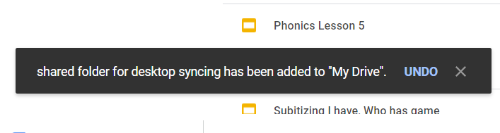 google backup and sync shared folders