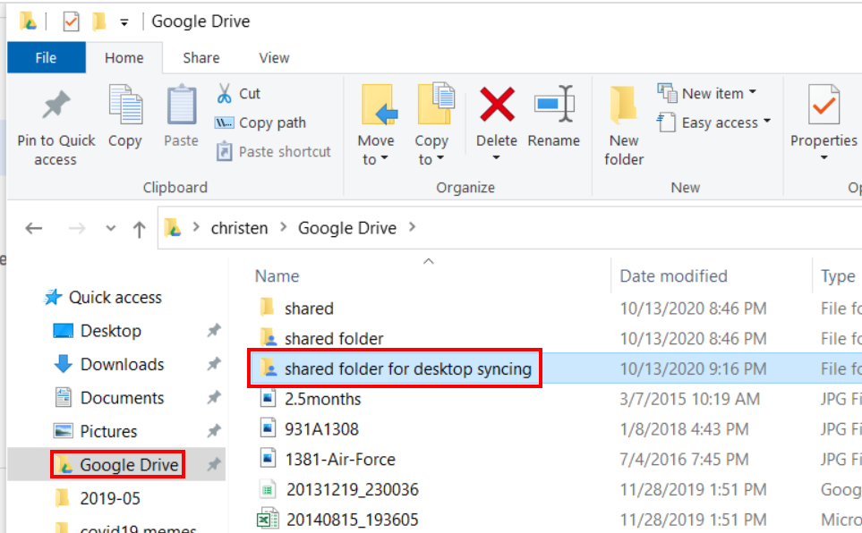 sync folders google drive android