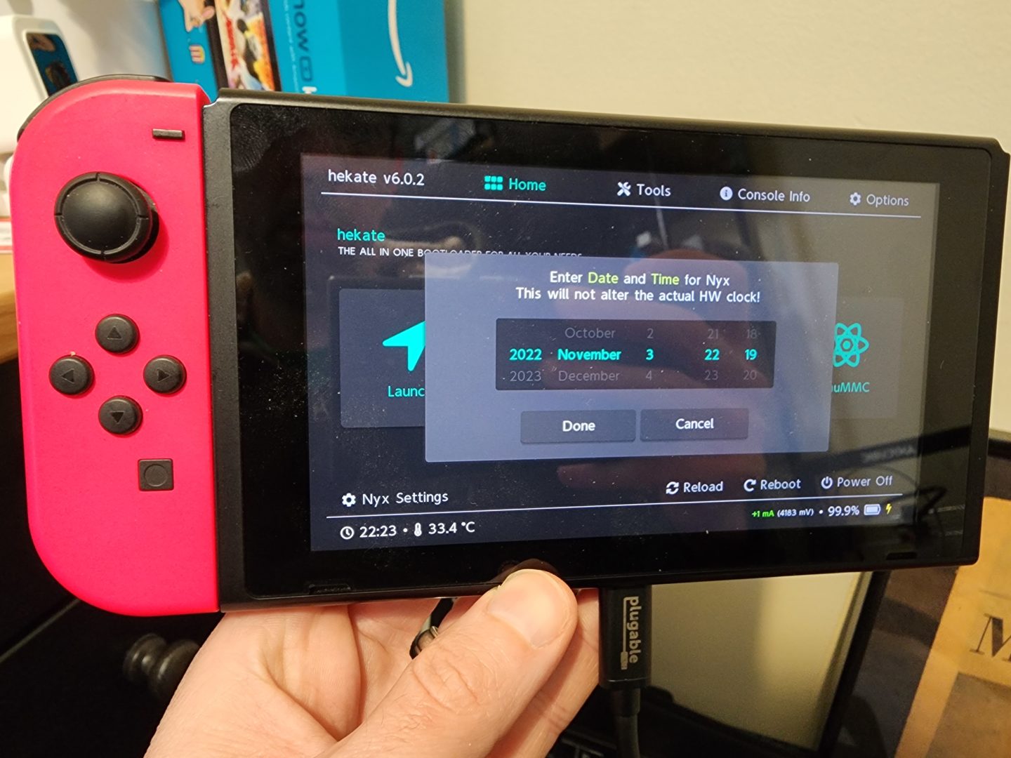 photo showing the Failed to init or mount no longer occurring on the nintendo switch